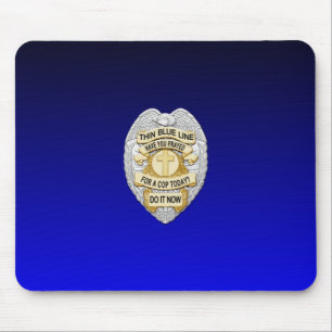 Thin Blue Line Badge Mouse Pad