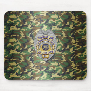 Thin Blue Line Badge Mouse Pad