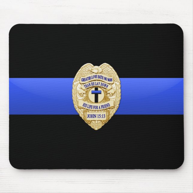 Thin Blue Line - Badge Mouse Pad (Front)