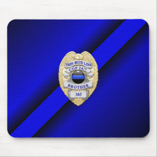 Thin Blue Line Badge Mouse Pad