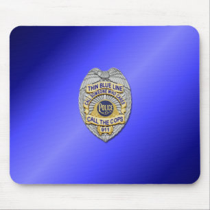 Thin Blue Line Badge Mouse Pad