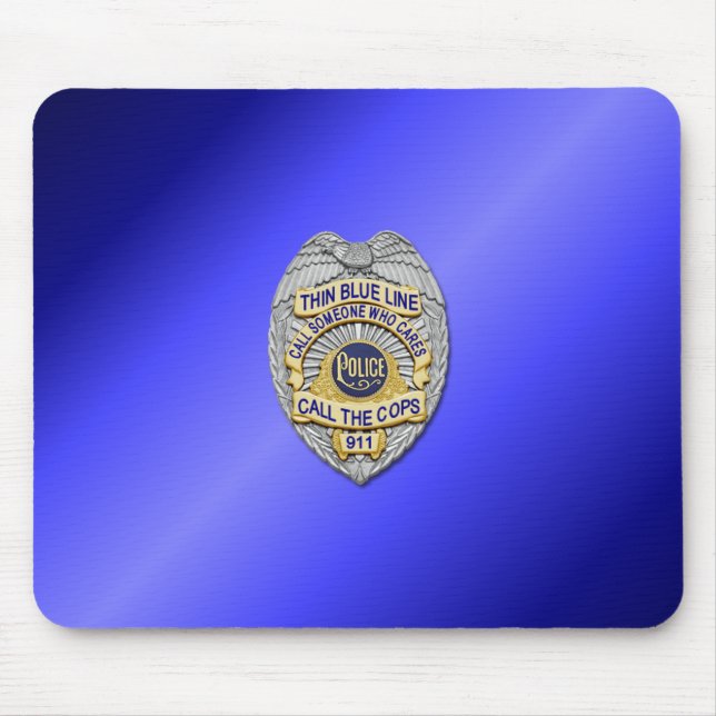 Thin Blue Line Badge Mouse Pad (Front)