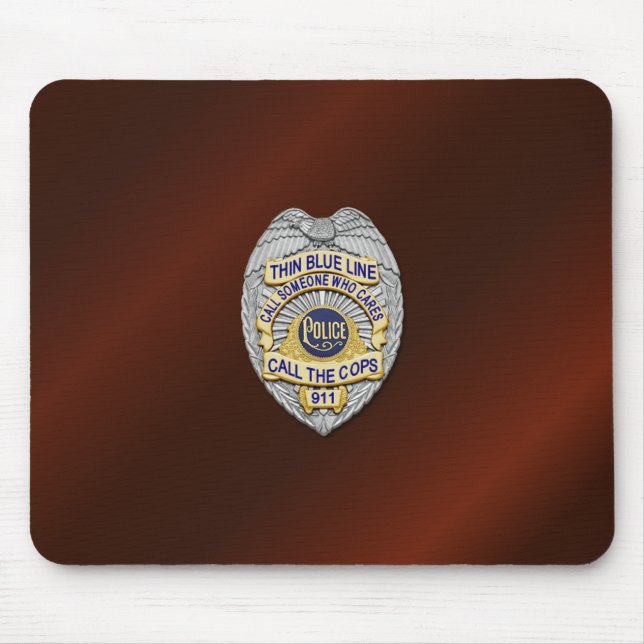 Thin Blue Line Badge Mouse Pad (Front)