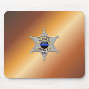 Thin Blue Line Badge Mouse Pad