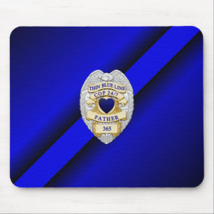 Thin Blue Line Badge Mouse Pad