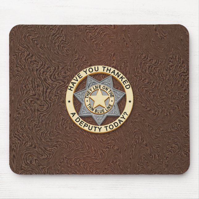 Thin Blue Line Badge Mouse Pad (Front)