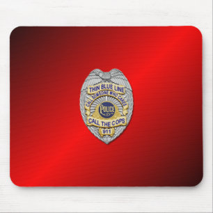 Thin Blue Line Badge Mouse Pad