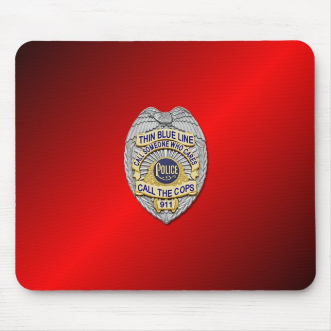 Thin Blue Line Badge Mouse Pad (Front)