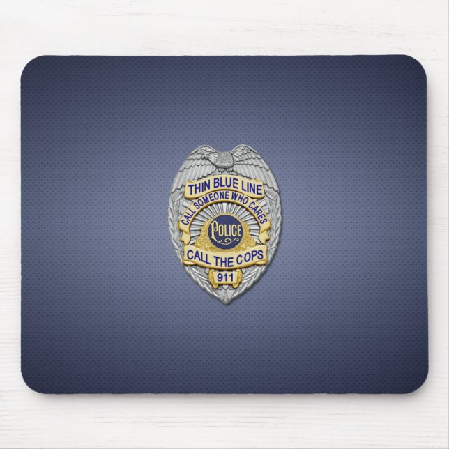 Thin Blue Line Badge Mouse Pad (Front)