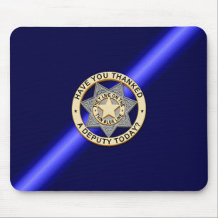 Thin Blue Line Badge Mouse Pad