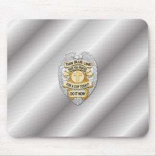 Thin Blue Line Badge Mouse Pad