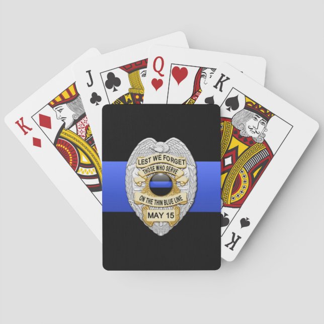 Thin Blue Line Badge Playing Cards (Back)
