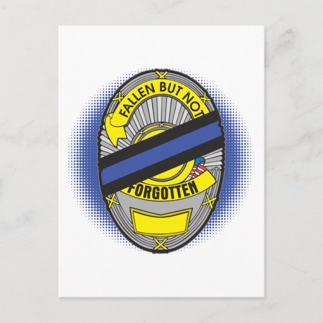 Thin Blue Line Badge Postcard (Front)