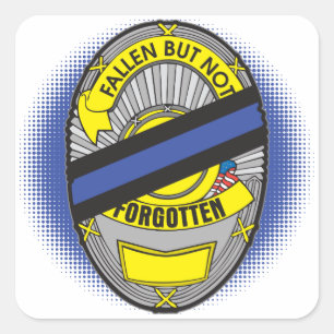 Thin Blue Line Badge Square Sticker