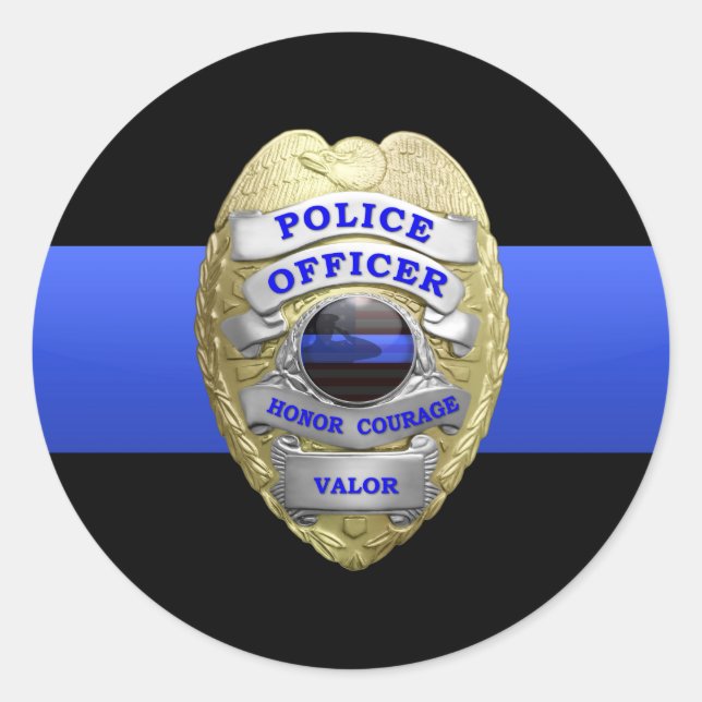Thin Blue Line Badge Sticker (Front)