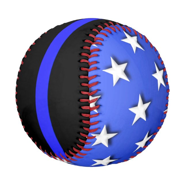 Thin Blue Line Big Stars and Stripes Baseball (Angled)