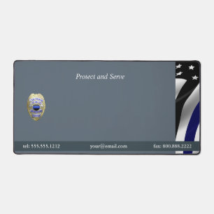 Thin Blue Line Brother's Keeper Badge Desk Mat