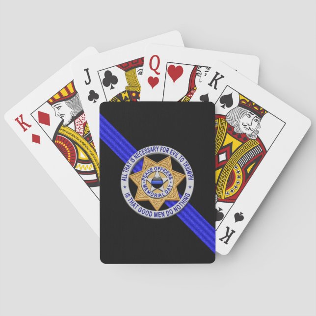 Thin Blue Line Buttons Playing Cards (Back)