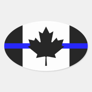 Thin blue line - Canada version Oval Sticker