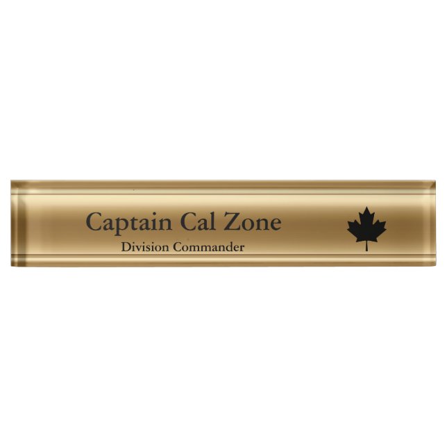 Thin Blue Line Canadian Maple Leaf Nameplate (Front)