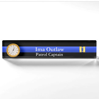 Thin Blue Line - Captain Bars Rank Nameplate