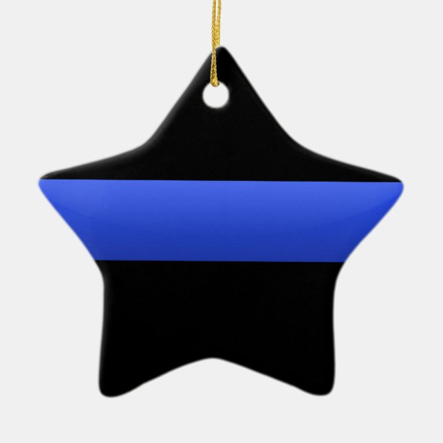 Thin Blue Line Ceramic Tree Decoration (Front)