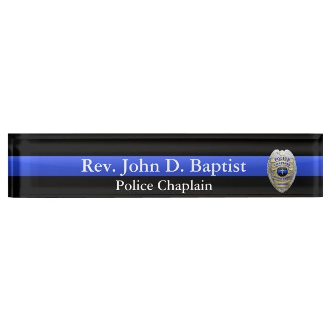 Thin Blue Line - Chaplain Badge Nameplate (Front)