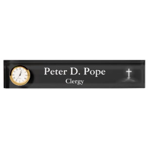 Thin Blue Line - Chaplain Cross Nameplate