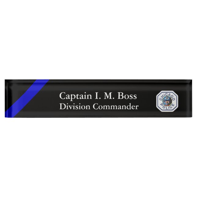 Thin Blue Line - Chicago PD Patch Desk Name Plate (Front)