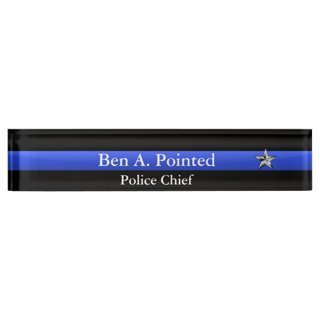 Thin Blue Line - Chief Star Rank Nameplate (Front)