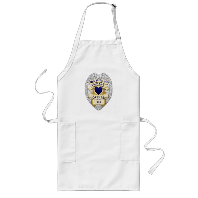 Thin Blue Line - Cop Father Long Apron (Front)