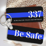 Thin Blue Line Custom Badge Number Police Officer Key Ring<br><div class="desc">If you're looking for a personalised and thoughtful gift for a police officer in your life, look no further than our customised police gifts. Our thin blue line keychain is a modern and stylish accessory that any law enforcement officer would be proud to carry. The bright blue colouring of the...</div>