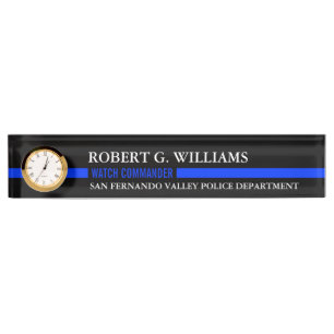 Thin Blue Line Custom Desk Nameplate