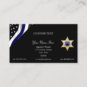 Thin Blue Line Custom Flag and Badge Business Card