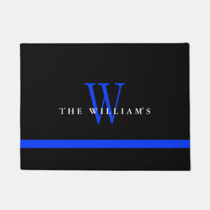 Thin Blue Line Custom Monogram Doormat