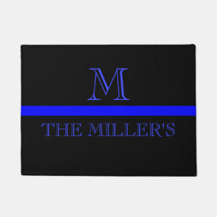 Thin blue line Custom Monogram Doormat