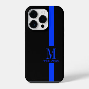 Thin Blue Line Custom Monogram iPhone 14 Pro Case