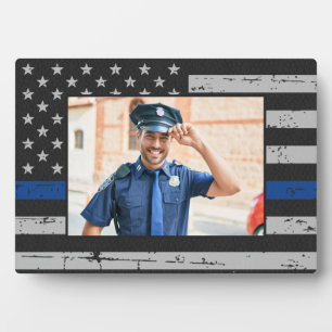 Thin Blue Line Custom Photo PoliceOfficer  Plaque