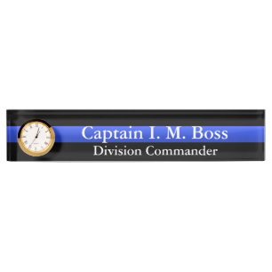 Thin Blue Line Desk Nameplate