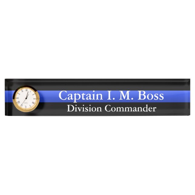 Thin Blue Line Desk Nameplate (Front)