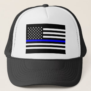 Thin Blue Line Display Decor Trucker Hat
