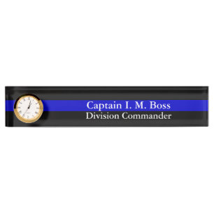 Thin Blue Line - Distressed Tattered Flag Nameplat Nameplate