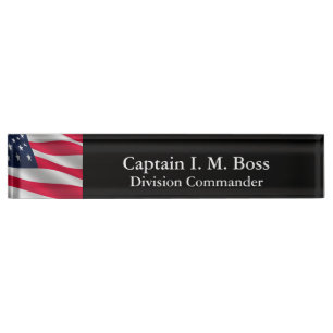 Thin Blue Line - Distressed Tattered Flag Nameplat Nameplate