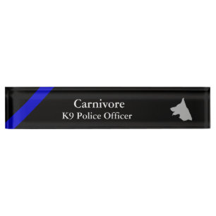 Thin Blue Line - Distressed Tattered Flag Nameplat Nameplate