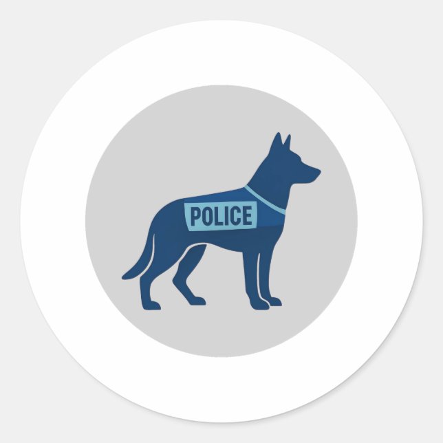 Thin Blue Line Dog Classic Round Sticker (Front)
