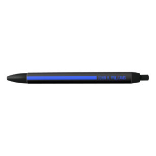 Thin Blue Line Ending With Custom Name or Text Ink Pen