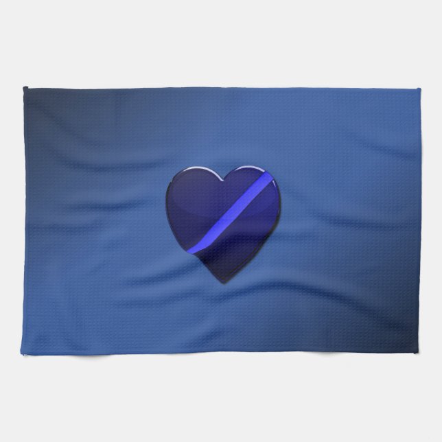 Thin Blue Line Flag & Badge Tea Towel (Horizontal)