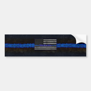 Thin Blue Line Flag Bumper Sticker