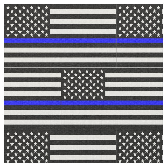 Thin blue line Flag Fabric (Close Up)