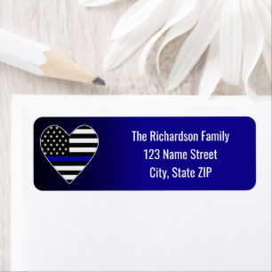 Thin Blue Line Flag Heart
